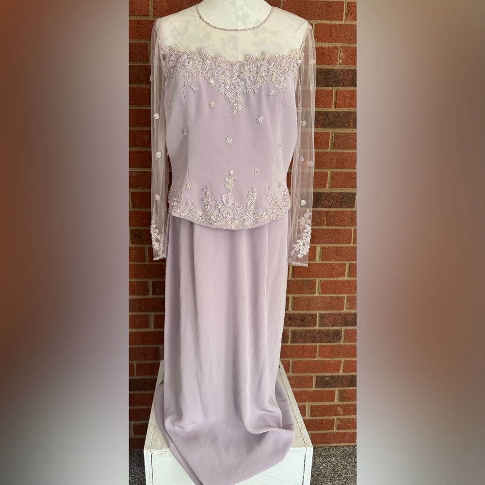 Montage by Mon Cheri Beaded & Appliqué Lavender Mother of the Bride Gown